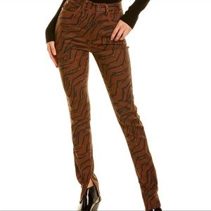 WeWoreWhat Tiger Print Stripped Stilleto Jean